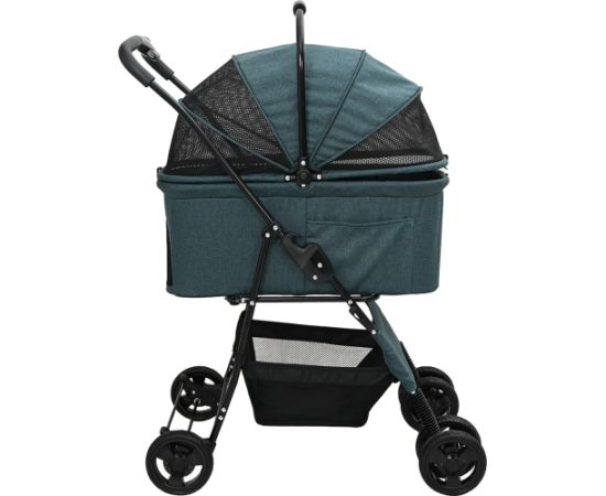 vidaXL Składany wózek dla zwierząt Z regulacją Zielony 81 x 47 x 99 cm Suņu un kaķu transport somas