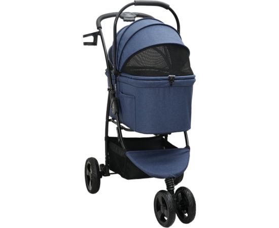 vidaXL Składany wózek dla zwierząt Niebieski 78 x 54 x 101 cm Suņu un kaķu transport somas