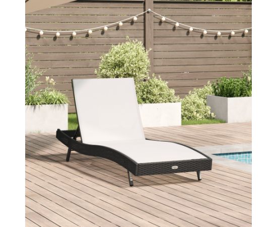 vidaXL Regulowany leżak czarny Шезлонги и пляжные стулья