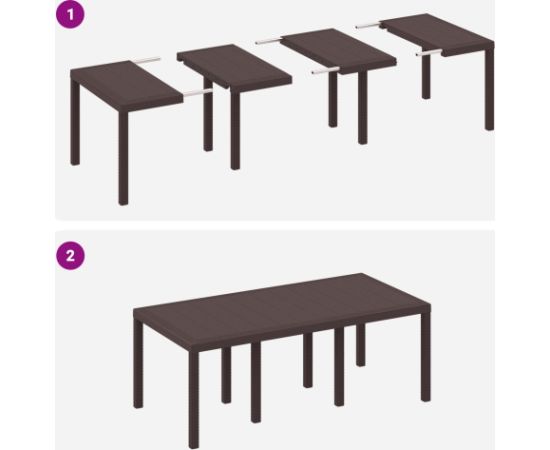 vidaXL Zestaw mebli ogrodowych 7-częściowy, brązowy polirattan Dārza mēbeļu komplekti