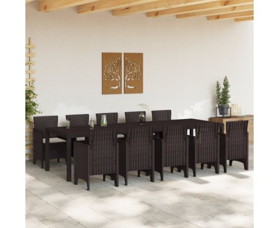 vidaXL Zestaw ogrodowy z poduszkami w kolorze brązowym z polirattanu Dārza mēbeļu komplekti