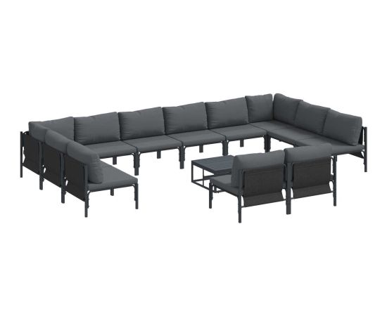 vidaXL Zestaw Sof na Ogród 13 pcs Antracyt Stal Dārza mēbeļu komplekti