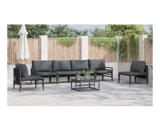 vidaXL Zestaw Sof na Ogród 6 pcs Antracyt Stal Dārza mēbeļu komplekti