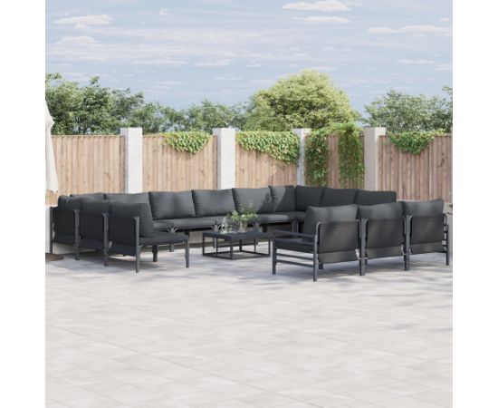 vidaXL Zestaw Sof na Ogród 14 pcs Antracytowy Stal Dārza mēbeļu komplekti