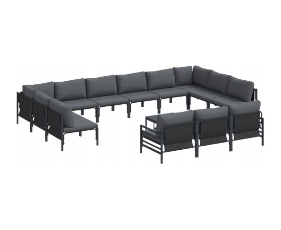 vidaXL Zestaw Sof na Ogród 14 pcs Antracytowy Stal Dārza mēbeļu komplekti