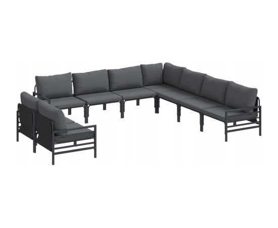vidaXL Zestaw Sof na Ogród 9 pcs Antracytowy Stal Dārza mēbeļu komplekti