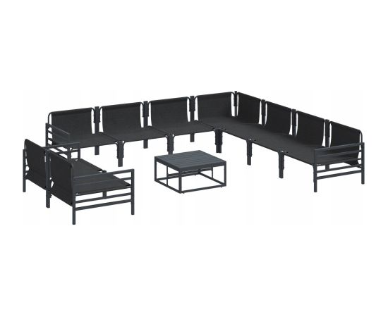 vidaXL Zestaw Sof na Ogród 10 pcs Antracytowy Stal Dārza mēbeļu komplekti