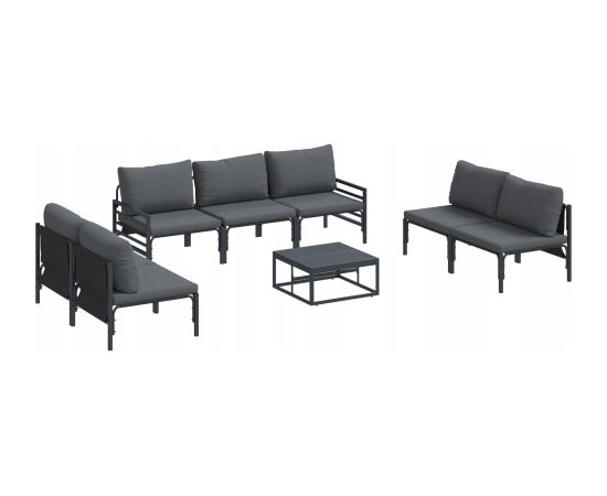 vidaXL Zestaw Sof na Ogród 8 pcs Antracytowy Stal Dārza mēbeļu komplekti
