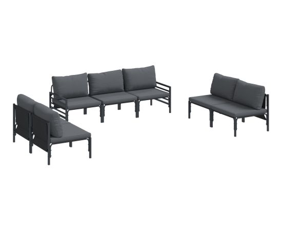 vidaXL Zestaw Sof na Ogród 7 pcs Antracytowy Stal Dārza mēbeļu komplekti