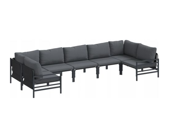 vidaXL Zestaw Sof na Ogród 7 pcs Antracytowy Stal Dārza mēbeļu komplekti