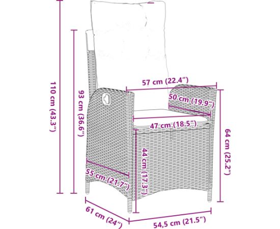 vidaXL Zestaw mebli ogrodowych 5 części z poduszkami Czarny Polirattan Dārza mēbeļu komplekti