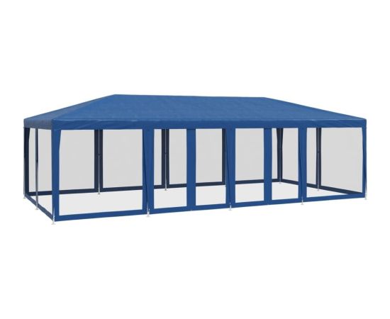 vidaXL Namiot imprezowy z 12 ścianami z siatki, niebieski, 8x4 m, HDPE Jaunumi -Dārzam