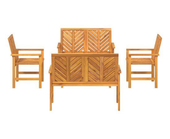 vidaXL Zestaw wypoczynkowy 5-częściowy z litego drewna akacjowego Dārza mēbeļu komplekti