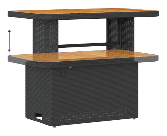 Vidaxl 13-częściowy Zestaw Sof do Ogrodu z Poduszkami Czarny Polirattan Akacja Dārza mēbeļu komplekti