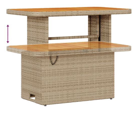 Zestaw Sofy Ogrodowej vidaXL 11 Elementów z Poduszkami Beżowy Polirattan Akacja Dārza mēbeļu komplekti