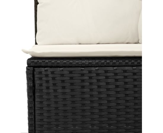 Vidaxl Zestaw 11 elementów sof ogrodowych z poduszkami czarny polirattan akacja Dārza mēbeļu komplekti