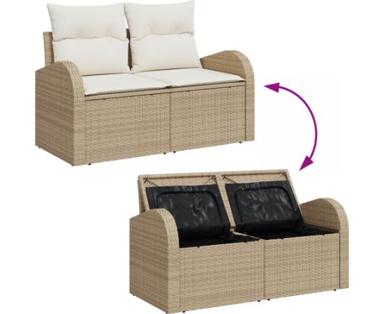 vidaXL Zestaw 9 Częściowych Sof Ogrodowych z Poduszkami Brązowy Polirattan Dārza mēbeļu komplekti