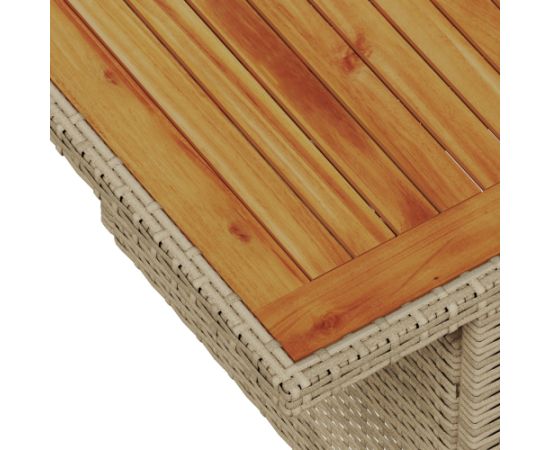 vidaXL 7-częściowy zestaw sof ogrodowych z poduszkami Beżowy Rattan Poliester Akacja Dārza mēbeļu komplekti