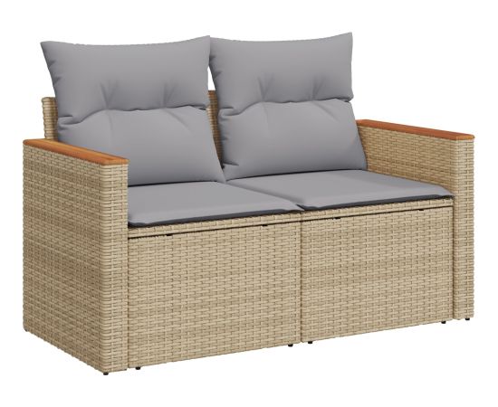 Vidaxl 8-Częściowy Zestaw Sof Ogrodowych z Poduszkami Beżowy Polirattan Akacja Dārza mēbeļu komplekti