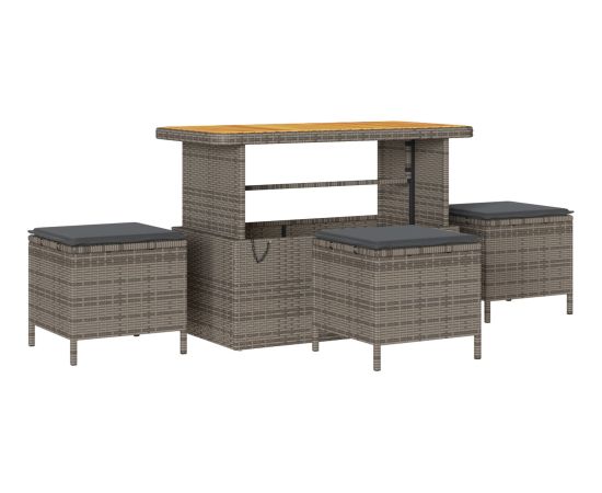 Vidaxl 9-częściowy zestaw sof ogrodowych z poduszkami szary polirattan akacja Dārza mēbeļu komplekti