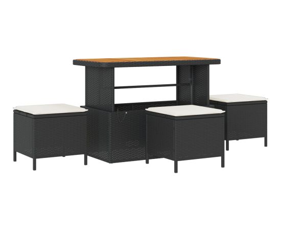 Zestaw Sofowy vidaXL 13 Elementów z Poduszkami Czarny Polirattan Akacja Dārza mēbeļu komplekti