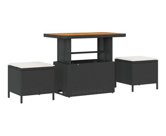 vidaXL 12-częściowy Zestaw Sof Ogrodowych z Poduszkami Czarny Polirattan Akacja Dārza mēbeļu komplekti