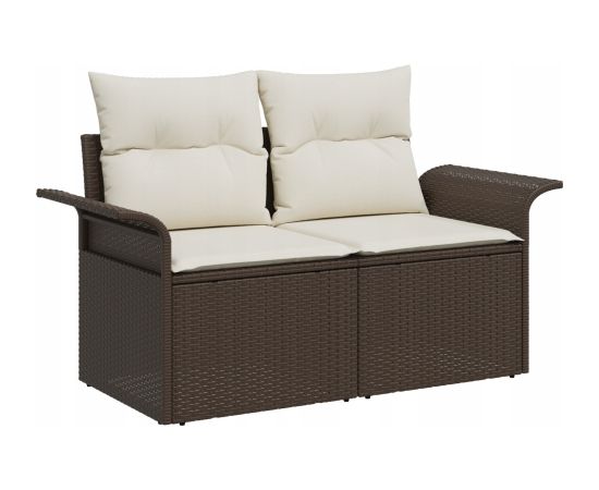 vidaXL 6-częściowy zestaw sof ogrodowych z poduszkami Brązowy Polirattan Dārza mēbeļu komplekti