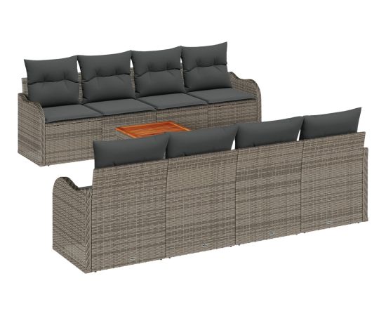 vidaXL 9 Elementowy Zestaw Sof Ogrodowych z Poduszkami Szary Polirattan Dārza mēbeļu komplekti