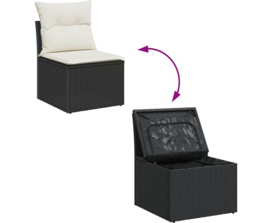 Vidaxl 8-częściowy zestaw sofa ogrodowej z poduszkami brązowy polirattan Dārza mēbeļu komplekti