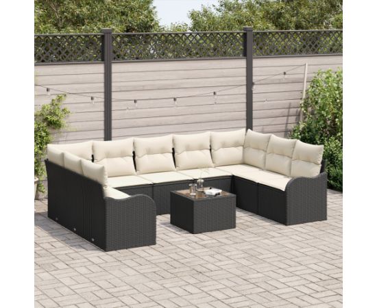 vidaXL Zestaw Sofy Ogrodowej 9 części z Poduszkami Brązowy Polirattan Dārza mēbeļu komplekti