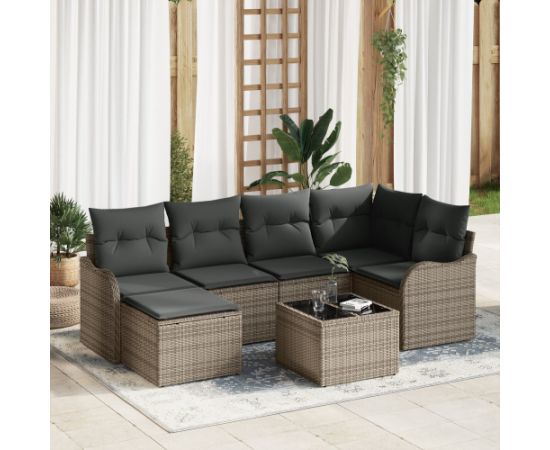 vidaXL Zestaw 6-elementowy sofy ogrodowej z poduszkami czarnym rattanu Dārza mēbeļu komplekti