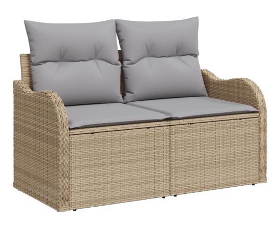 Zestaw Sof Ogrodowych vidaXL 9 części z poduszkami Beżowy Polirattan Akacja Dārza mēbeļu komplekti