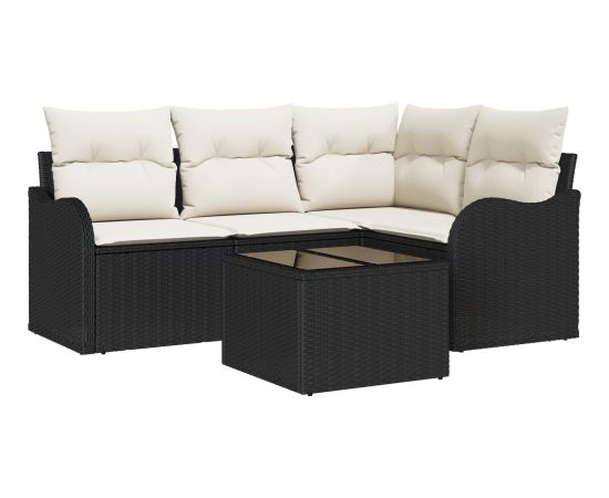 vidaXL 4-Częściowy Zestaw Sof Ogrodowych z Poduszkami Brązowy Polirattan Dārza mēbeļu komplekti