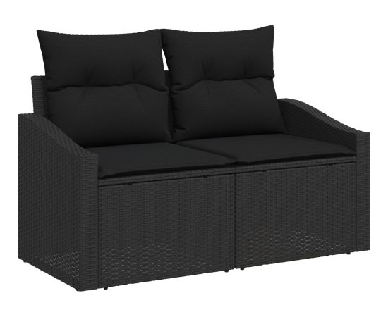 vidaXL 7-częściowy zestaw kanapowy do ogrodu Czarny Polirattan Dārza mēbeļu komplekti