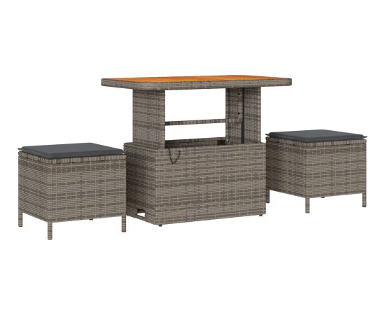 vidaXL 12-częściowy zestaw sof ogrodowych z poduszkami szary polirattan akacja Dārza mēbeļu komplekti