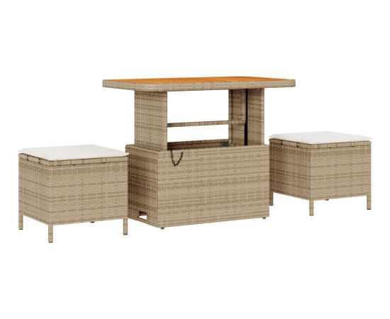 vidaXL 9 Częściowy Zestaw Sof Ogrodowych z Poduszkami Beżowy Polirattan Akacja Dārza mēbeļu komplekti