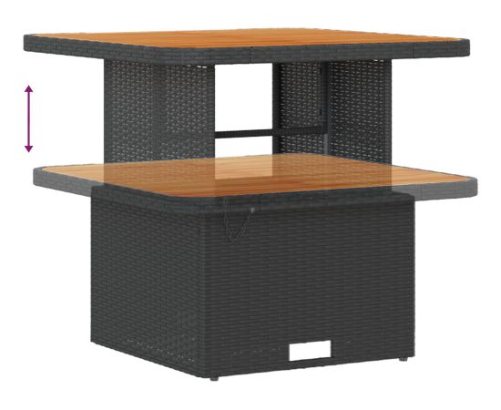 Vidaxl 9 Częściowy Zestaw Sof Ogrodowych z Poduszkami Czarny Polirattan Akacja Dārza mēbeļu komplekti