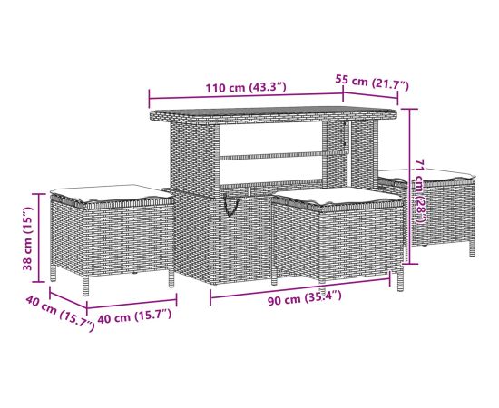 Vidaxl Zestaw 13-częściowy sof ogrodowych z poduszkami Czarne Polirattan Akacja Dārza mēbeļu komplekti