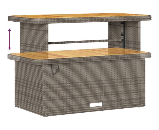 vidaXL 9-częściowy zestaw sof ogrodowych z poduszkami Szary Polirattan Akacja Dārza mēbeļu komplekti