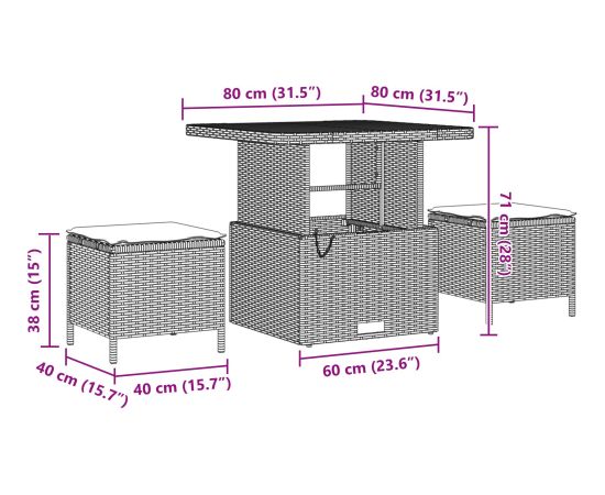 vidaXL 8-częściowy zestaw sof ogrodowych z poduszkami beżowy polirattan akacja Dārza mēbeļu komplekti