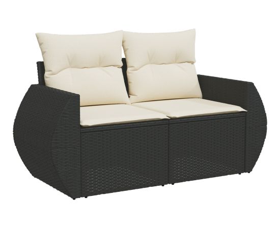 vidaXL 13-częściowy zestaw sof ogrodowych z poduszkami czarny polirattan akacja Dārza mēbeļu komplekti