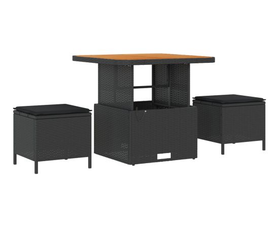 vidaXL 12-elementowy zestaw sof ogrodowych z poduszkami, czarny polirattan Dārza mēbeļu komplekti