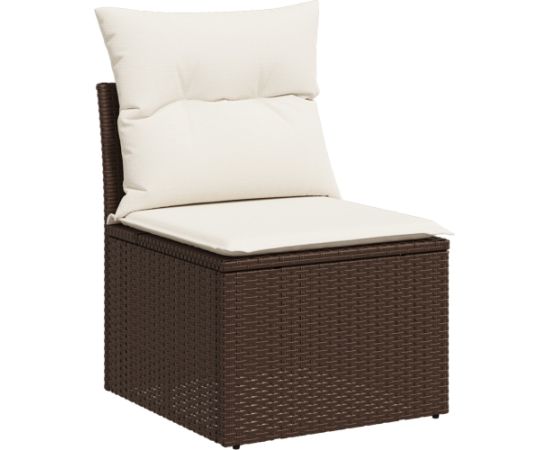 Zestaw sof ogrodowych vidaXL 7-częściowy z poduszkami Brązowy Polirattan Dārza mēbeļu komplekti