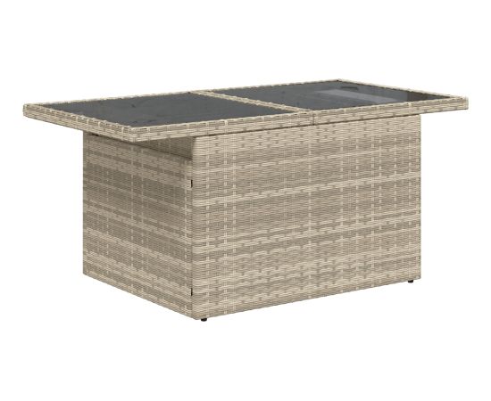 Zestaw sof ogrodowych vidaXL 7-częściowy z poduszkami Jasnoszary Poli Rattan Dārza mēbeļu komplekti