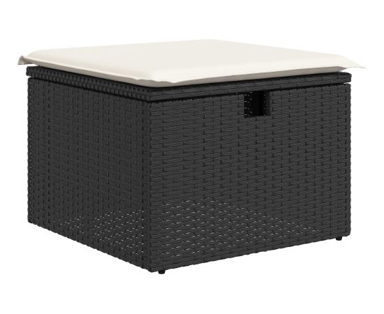 vidaXL 6-częściowy Zestaw Sof Ogrodowych z Poduszkami Czarny Poli Rattan Dārza mēbeļu komplekti