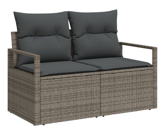 vidaXL 5-częściowy zestaw sof ogrodowych z poduszkami - Szary poli rattan Dārza mēbeļu komplekti