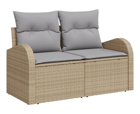 Zestaw Sofy Ogrodowej vidaXL 9 Częściowy z Poduszkami Beżowy Polirattan Dārza mēbeļu komplekti