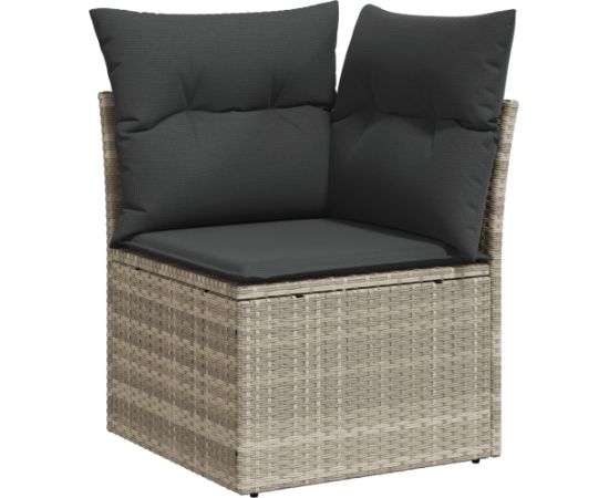 Zestaw sof ogrodowych vidaXL z poduszkami Jasnoszary Polirattan Dārza mēbeļu komplekti