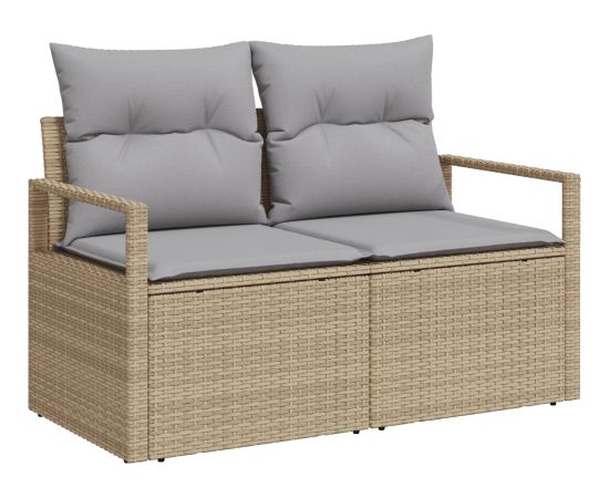 Vidaxl Zestaw 7-częściowy sofa ogrodowa z poduszkami beżowy polirattan Dārza mēbeļu komplekti