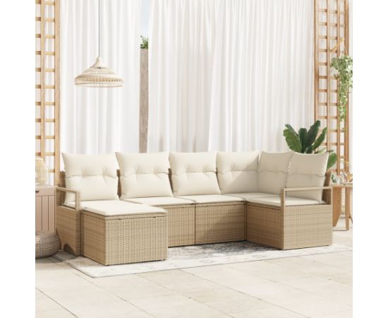 Zestaw sofy ogrodowej vidaXL 8-częściowy z poduszkami Brązowy Poli Rattan Dārza mēbeļu komplekti